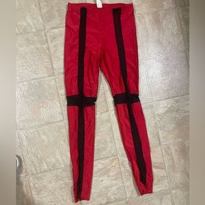 MOVING SALE MAKE OFFER Red and black mesh leggings